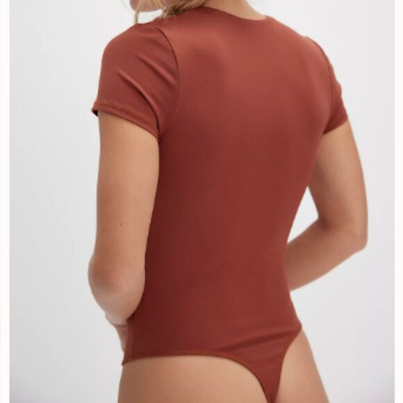 NWT Free People Intimately Alexis Tee Bodysuit Size S Copper Rose Short Sleeve - Picture 5 of 12